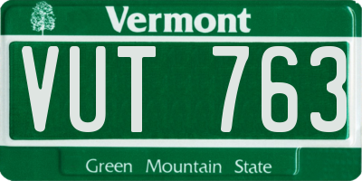 VT license plate VUT763