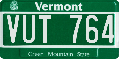 VT license plate VUT764