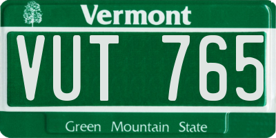 VT license plate VUT765