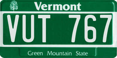 VT license plate VUT767