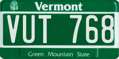 VT license plate VUT768