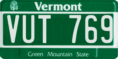 VT license plate VUT769