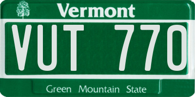 VT license plate VUT770