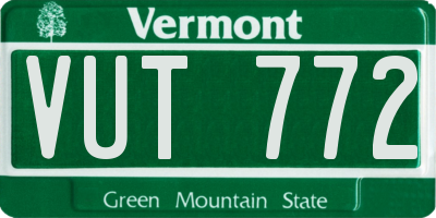 VT license plate VUT772