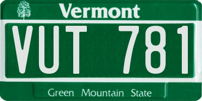 VT license plate VUT781