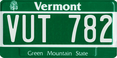 VT license plate VUT782