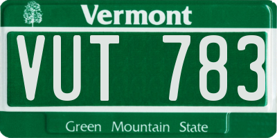 VT license plate VUT783