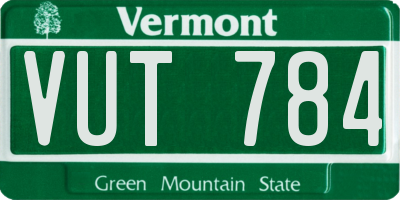 VT license plate VUT784