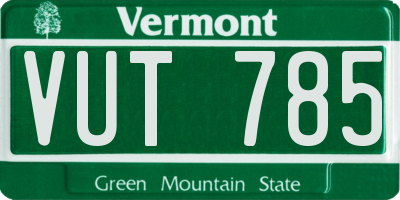 VT license plate VUT785