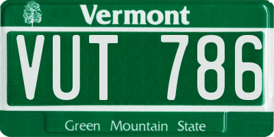 VT license plate VUT786