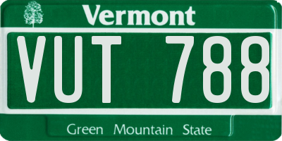VT license plate VUT788