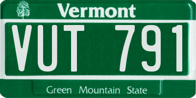 VT license plate VUT791