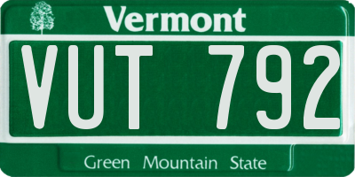 VT license plate VUT792