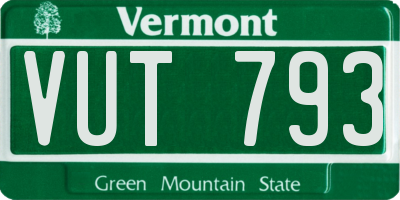 VT license plate VUT793