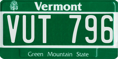 VT license plate VUT796