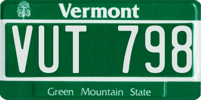 VT license plate VUT798