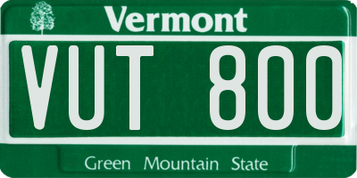 VT license plate VUT800