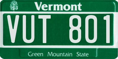 VT license plate VUT801