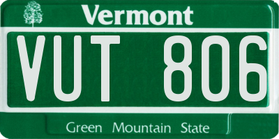 VT license plate VUT806