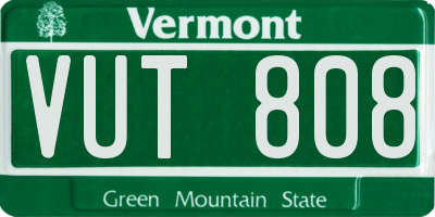 VT license plate VUT808