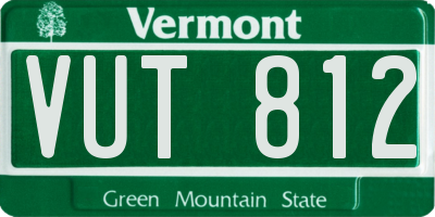 VT license plate VUT812