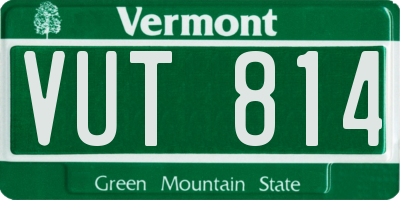 VT license plate VUT814