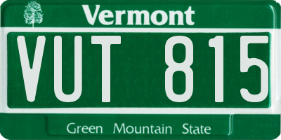 VT license plate VUT815