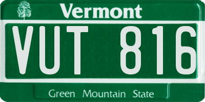 VT license plate VUT816