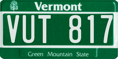 VT license plate VUT817