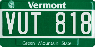 VT license plate VUT818