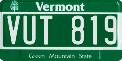 VT license plate VUT819