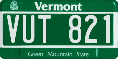 VT license plate VUT821