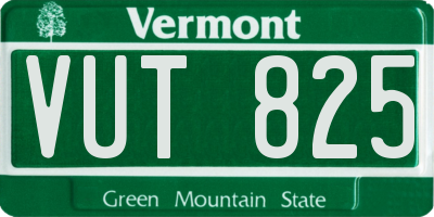 VT license plate VUT825