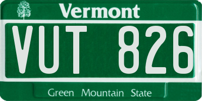 VT license plate VUT826