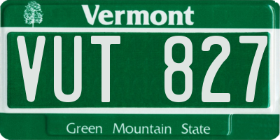 VT license plate VUT827