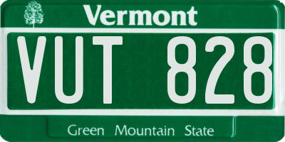 VT license plate VUT828