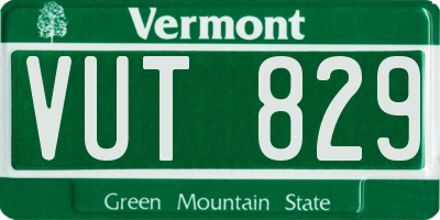VT license plate VUT829