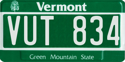 VT license plate VUT834