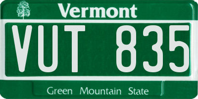 VT license plate VUT835
