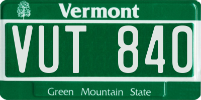 VT license plate VUT840