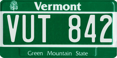 VT license plate VUT842