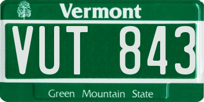 VT license plate VUT843