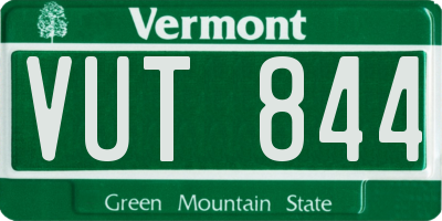 VT license plate VUT844