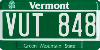 VT license plate VUT848