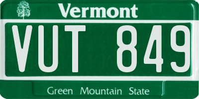 VT license plate VUT849