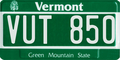 VT license plate VUT850