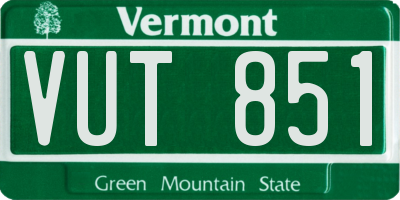 VT license plate VUT851