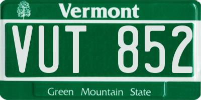 VT license plate VUT852