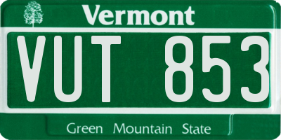 VT license plate VUT853