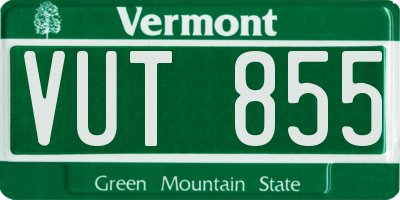 VT license plate VUT855